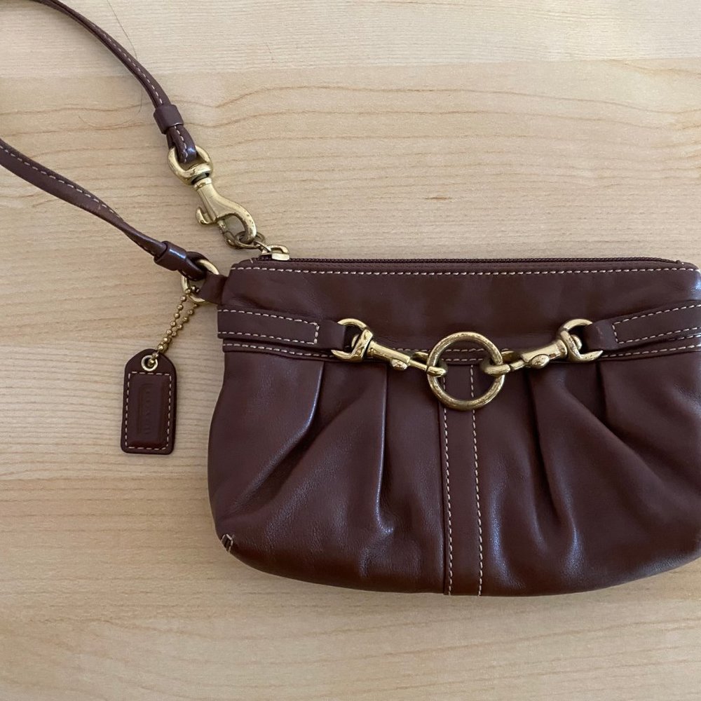 Coach Brown Leather Wristlet - Picture 5 of 5